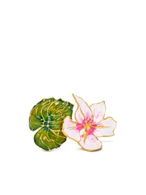 Oscar de la Renta leaf floral bracelet