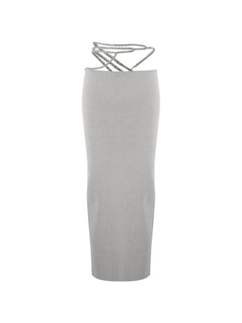 crystal-embellished strap-detail skirt