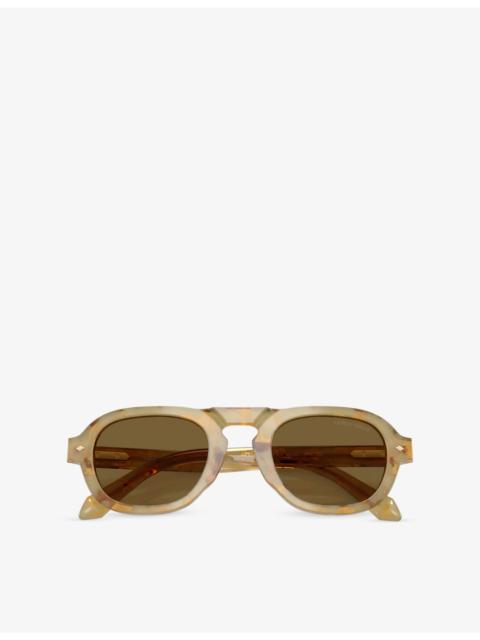 GIORGIO ARMANI AR8244 Pillow-Frame Tortoiseshell Acetate Sunglasses