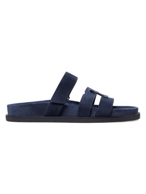TORY BURCH Women's Ines Logo-Detailed Suede Slide Sandals - New Navy