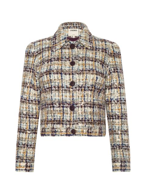 L'AGENCE Kasey Sequined Tweed Jacket