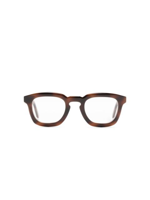 Moncler tortoiseshell rectangle-frame glasses