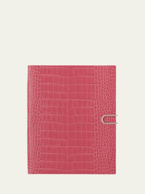 Smythson Portobello 2026 Weekly Vertical Agenda in Mara Croc-Embossed Leather