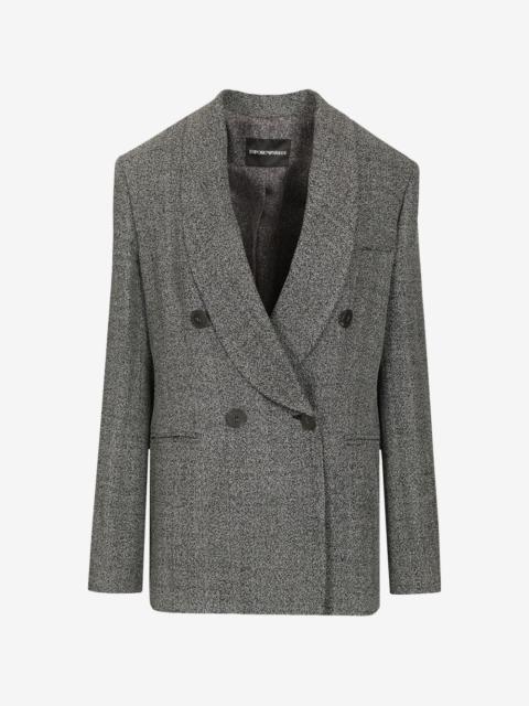 EMPORIO ARMANI double-breasted blazer in mouliné fabric signature capsule