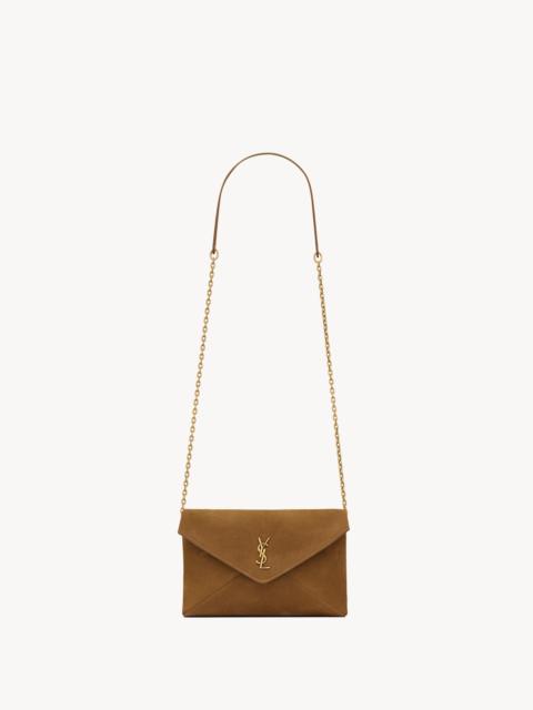SAINT LAURENT CASSANDRE SMALL CHAIN POUCH IN SUEDE