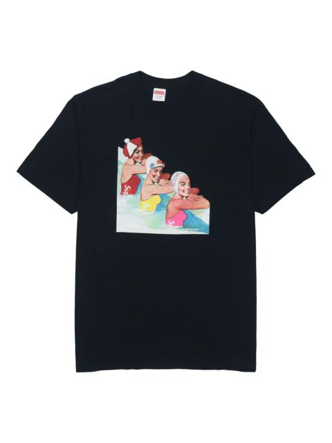 Supreme SS18 Swimmers Tee Black Printing Short Sleeve Unisex SUP-SS18-496
