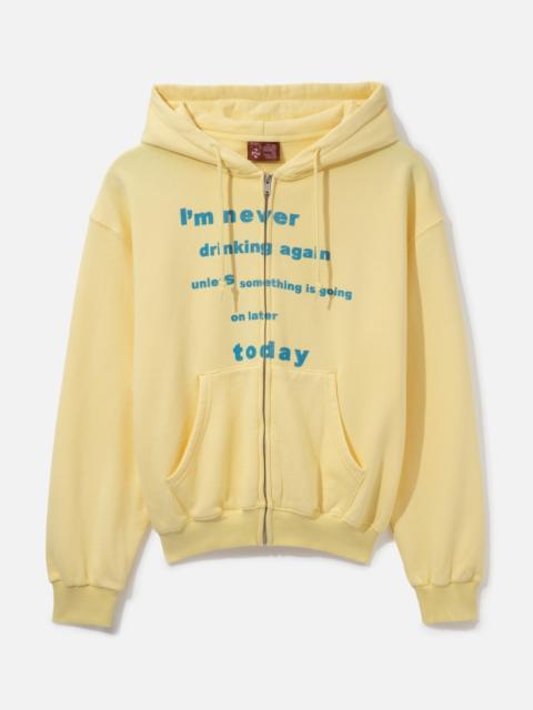 Praying NEVER DRINKING AGAIN YELLOW HOODIE