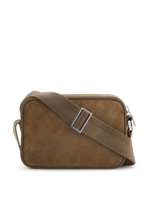 BOSS CROSSBODY BAG IN MONOGRAM-EMBOSSED SUEDE