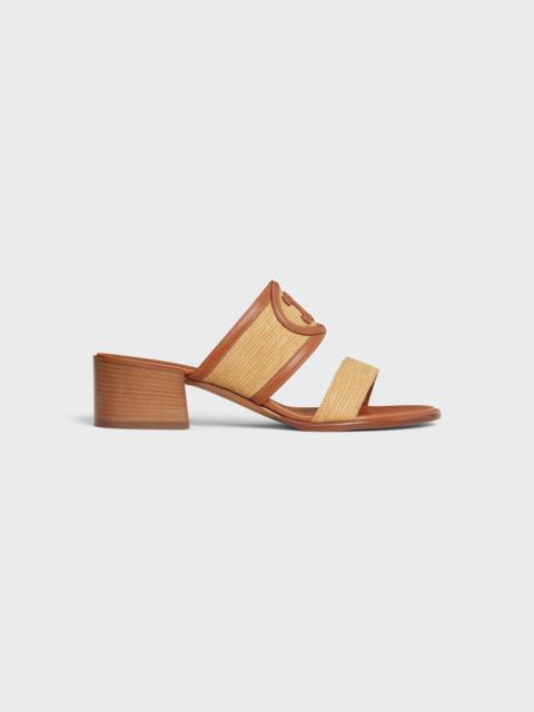 CELINE CELINE APPOLINE MULE in RAFFIA & CALFSKIN