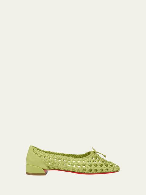 Christian Louboutin Sweetie Jane Woven Silk Ballerina Flats