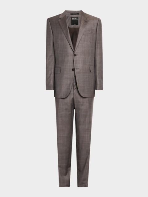 ZEGNA Men's Trofeo Melange Plaid Suit