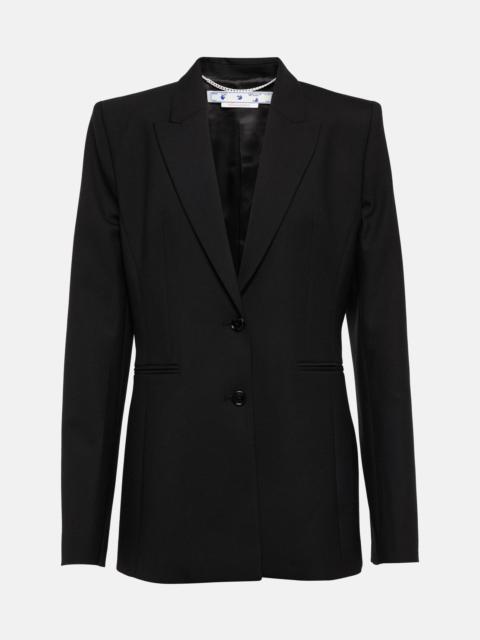 Off-White peak-lapels 싱글 브리스트 blazer