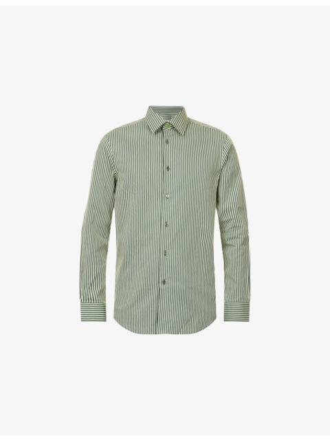 Paul Smith Striped Long-Sleeve Cotton And Silk Shirt