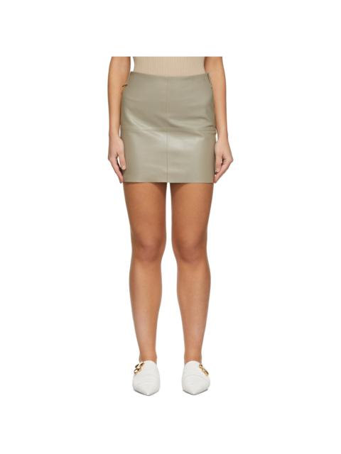 AERON Khaki Leather Amarilla Mini Skirt