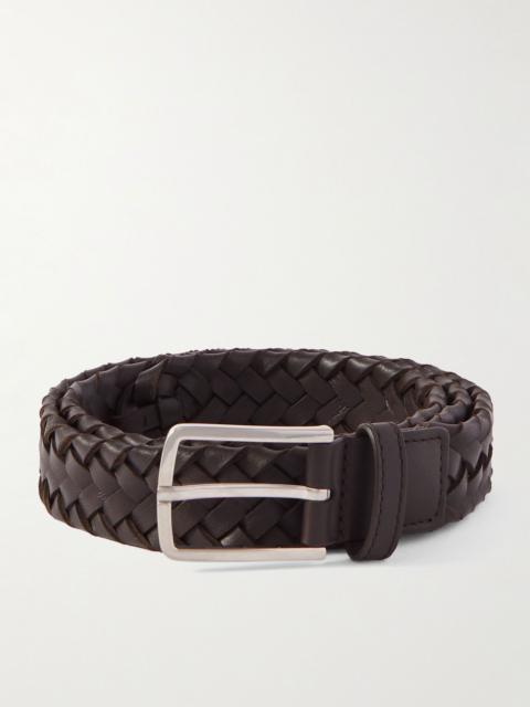 Bottega Veneta 3cm Intrecciato Leather Belt Brown