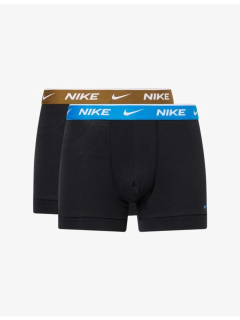 Nike Everyday Branded Pack Of Two Stretch-Cotton Trunks Shorty