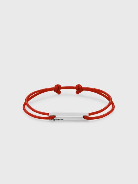 le gramme 1.7g-polished sterling silver-red cord-bracelet