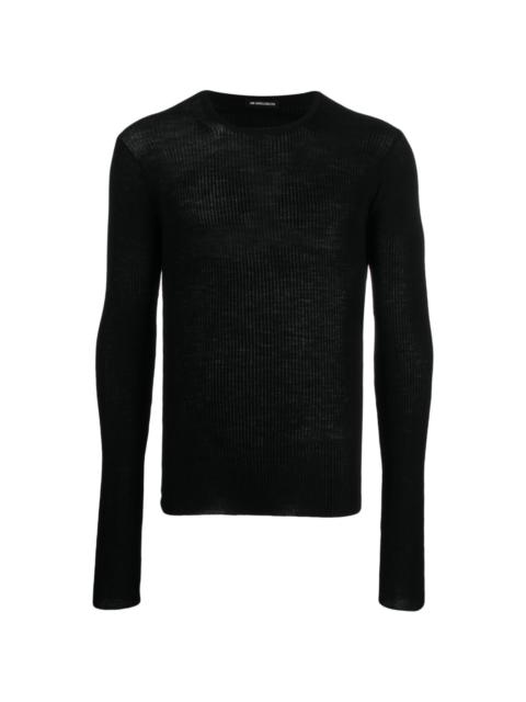 ribbed-knit wool jumper