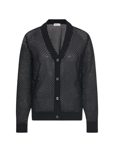 mesh pointelle cardigan