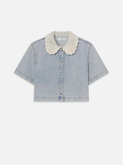 FRAME The Crochet Collar Shirt in Florida