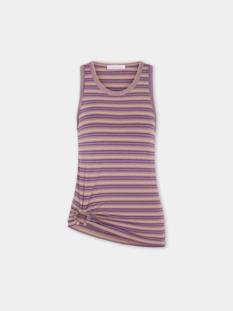 rabanne STRIPED PIERCING TANK TOP IN VISCOSE JERSEY