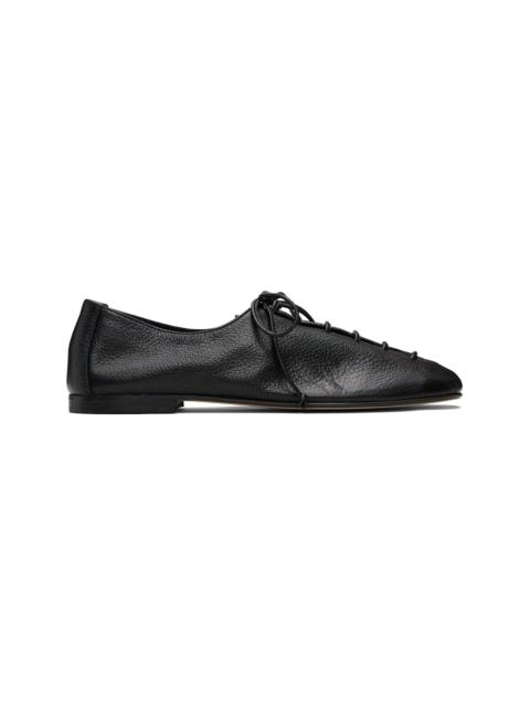 HEREU Black Plegada Shiny Oxfords