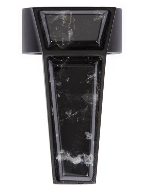 Rick Owens Crystal Trunk Ring in Black