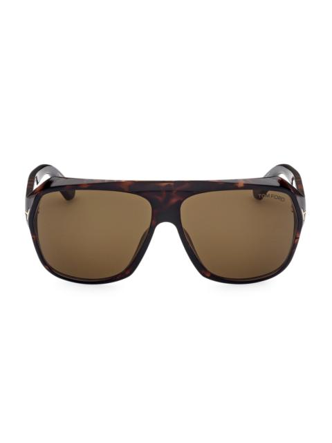 TOM FORD Men's Hawkings-02 62MM Navigator Sunglasses - Dark Havana
