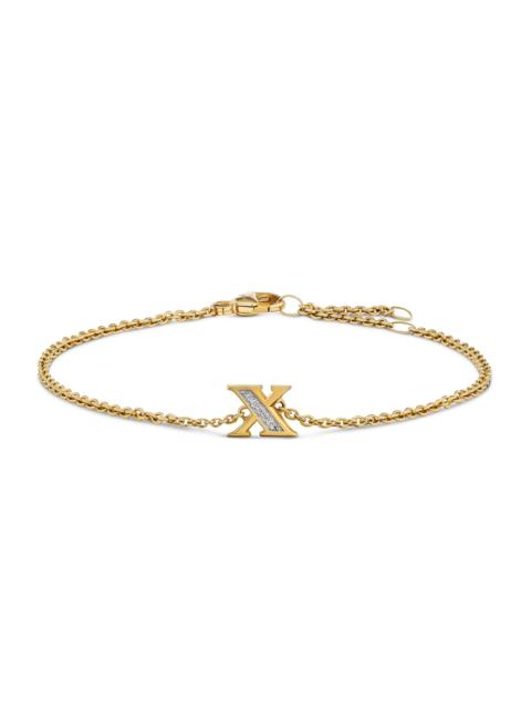 DAVID YURMAN Women's Petite Pavé Initial Chain Bracelet in 18K Yellow Gold - Initial X