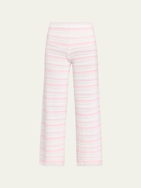 LoveShackFancy Clarabeth Striped Crochet Pants
