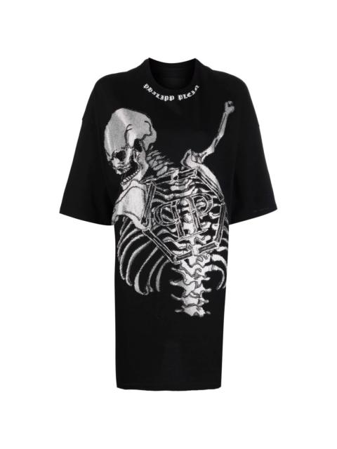 Skeleton print T-shirt dress