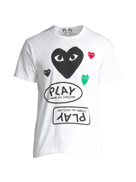 Comme des Garçons PLAY Men Play Multi Heart Graphic T-Shirt - White