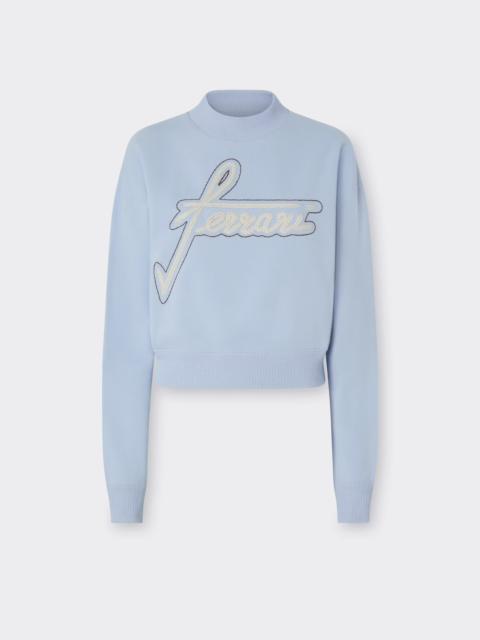 Ferrari Cotton Crew-neck Sweatshirt with Embroidery