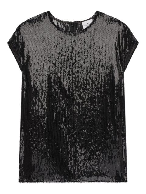 courrèges sequin short-sleeves blouse