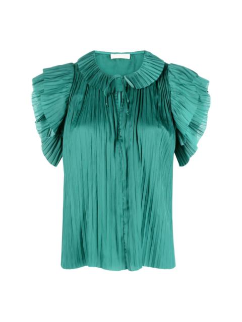 Elli ruffled pleated top