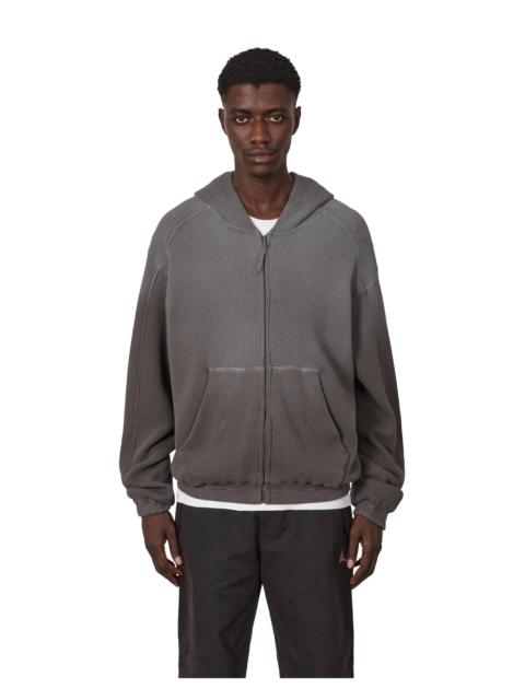 ROA Bee Sun Faded Organic Waffle Zip Up Hoodie