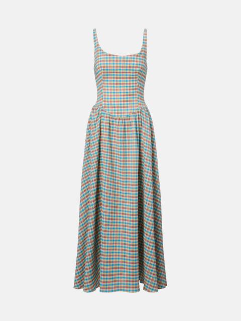 FAITHFULL Chiara checked cotton-blend midi dress