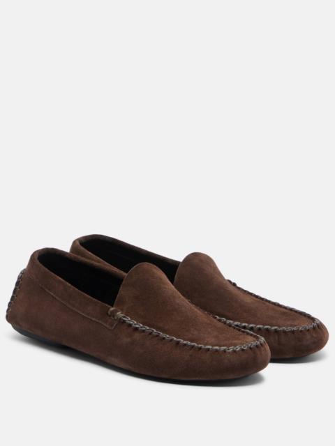The Row Lucca suede loafers