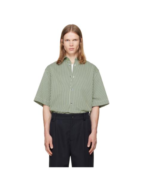 Paul Smith Green Stripe Oversized Cotton-Silk Shirt