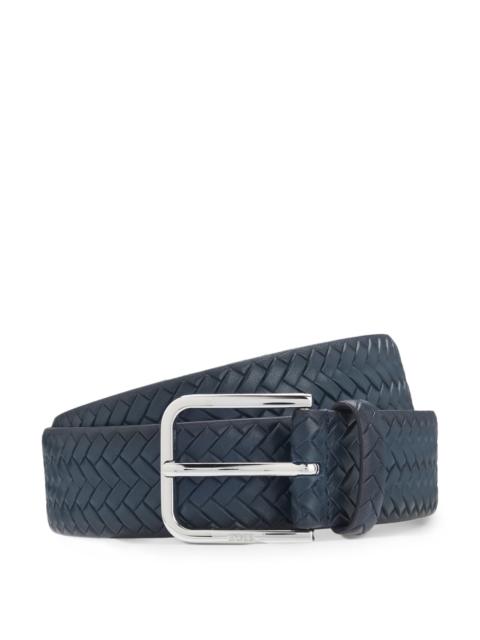 BOSS PIN-BUCKLE BELT IN WOVEN LEATHER