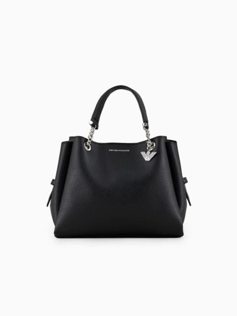 EMPORIO ARMANI Palmellato leather-effect handbag with eagle charm