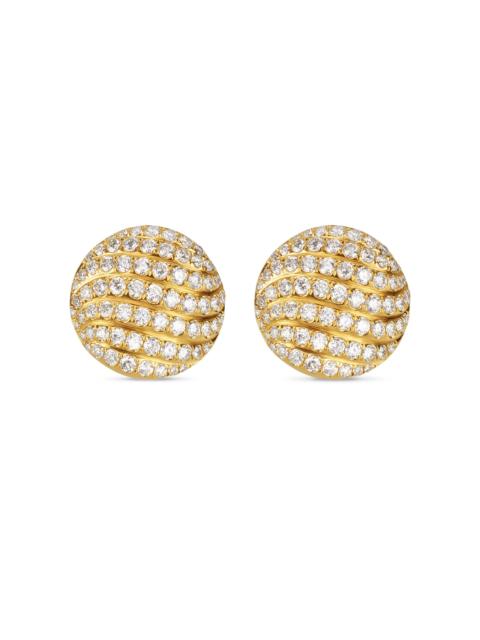 DAVID YURMAN Women's Sculpted Cable Stud Earrings In 18K Yellow Gold Dith Diamonds - Diamond