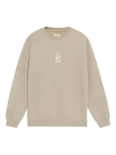 Li-Ning Li-Ning BADFIVE Sports Basketball Series Printing Sports Round Neck Pullover 'Beige Grey' AWDS135-3