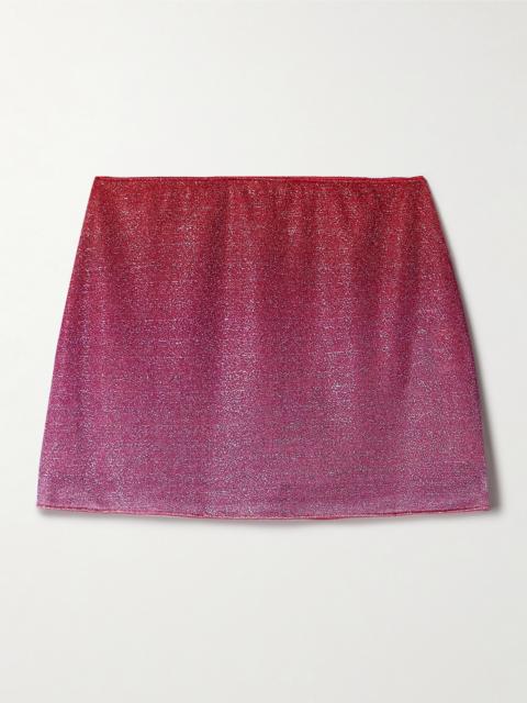 Oséree Lumière Metallic Stretch-knit Mini Skirt