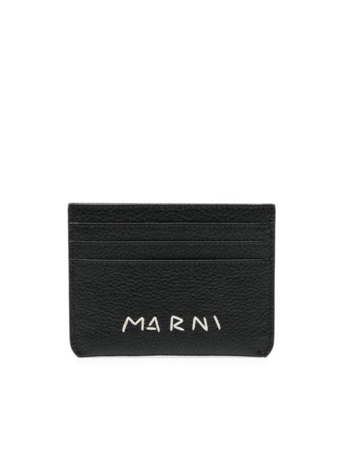 Marni logo-embroidered cardholder