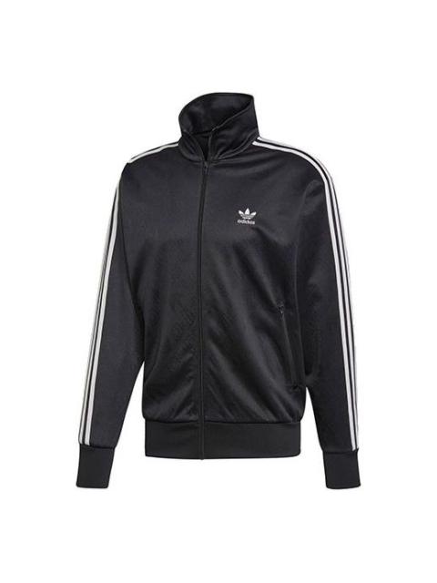 adidas adidas originals Stand Collar Athleisure Casual Sports Stripe Jacket Black ED7051