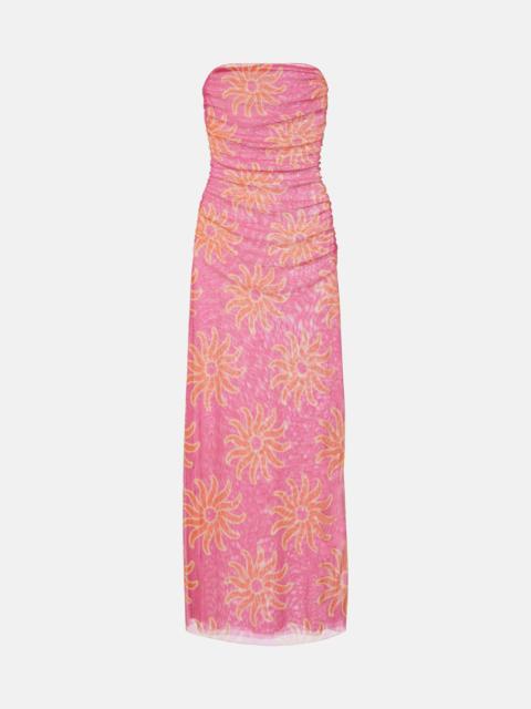 CALA de la CRUZ Daphne printed mesh midi dress