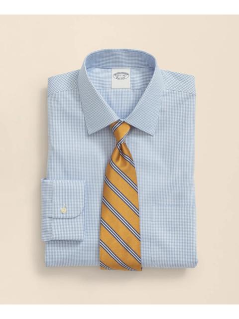 Brooks Brothers Stretch Supima® Cotton Non-Iron Pinpoint Oxford Ainsley Collar, Gingham Dress Shirt