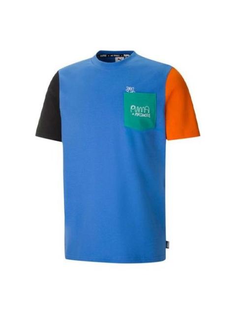 PUMA PUMA x Mr Doodle Crossover Casual Sports Round Neck Short Sleeve Blue 530652-83