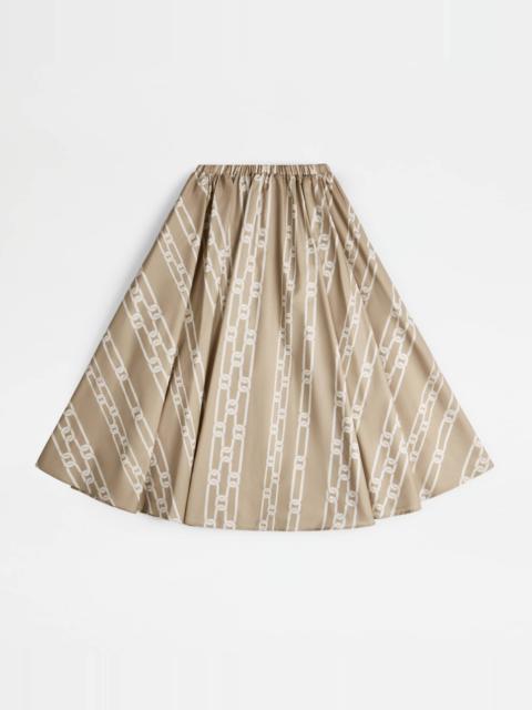 WIDE SKIRT - BEIGE, WHITE